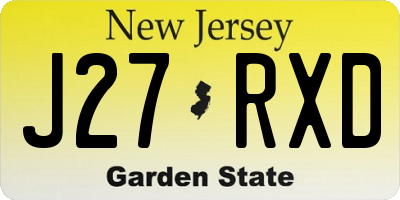 NJ license plate J27RXD