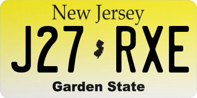 NJ license plate J27RXE