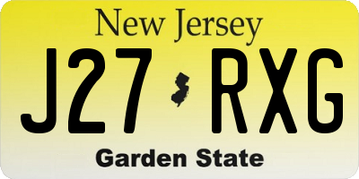 NJ license plate J27RXG