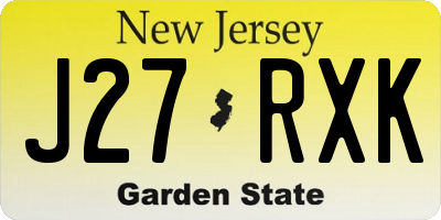 NJ license plate J27RXK