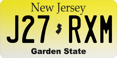 NJ license plate J27RXM