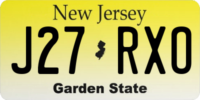 NJ license plate J27RXO