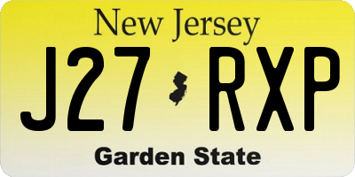 NJ license plate J27RXP