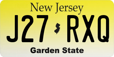 NJ license plate J27RXQ