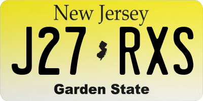 NJ license plate J27RXS
