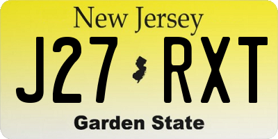 NJ license plate J27RXT