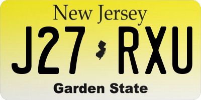 NJ license plate J27RXU