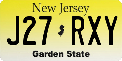 NJ license plate J27RXY