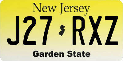 NJ license plate J27RXZ