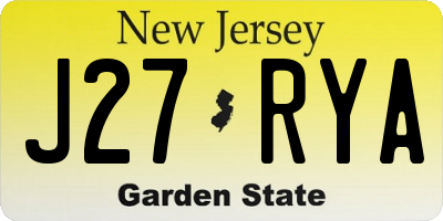 NJ license plate J27RYA