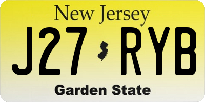 NJ license plate J27RYB