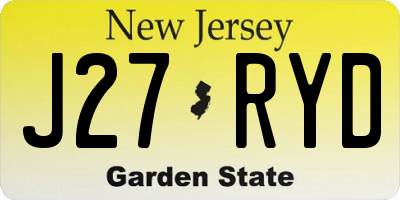 NJ license plate J27RYD