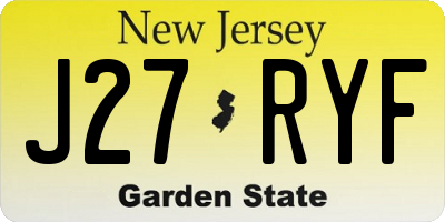 NJ license plate J27RYF
