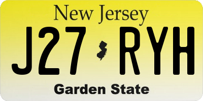 NJ license plate J27RYH
