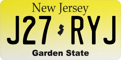 NJ license plate J27RYJ