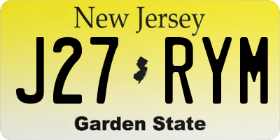 NJ license plate J27RYM