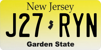 NJ license plate J27RYN