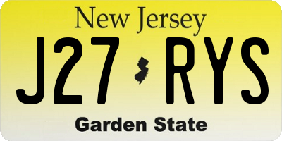 NJ license plate J27RYS