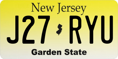 NJ license plate J27RYU