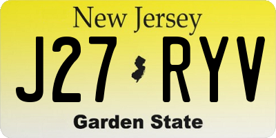 NJ license plate J27RYV