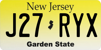 NJ license plate J27RYX