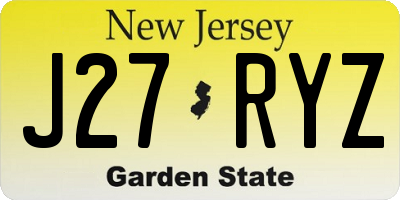 NJ license plate J27RYZ