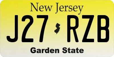 NJ license plate J27RZB