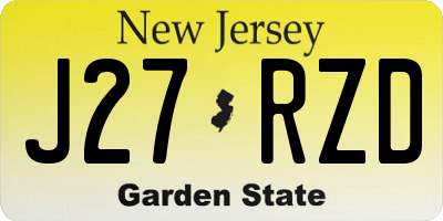 NJ license plate J27RZD