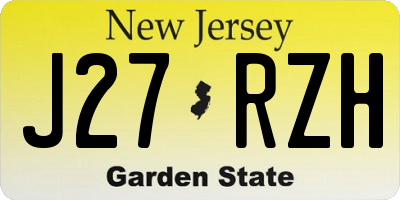 NJ license plate J27RZH