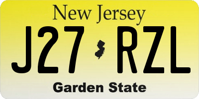 NJ license plate J27RZL