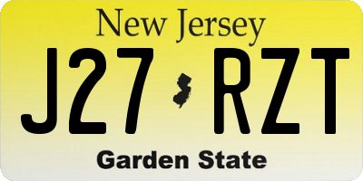 NJ license plate J27RZT