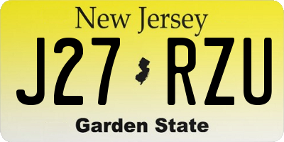 NJ license plate J27RZU