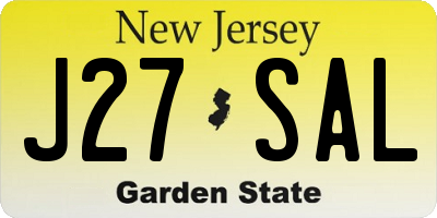 NJ license plate J27SAL