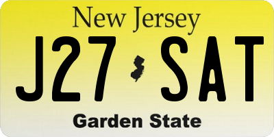 NJ license plate J27SAT