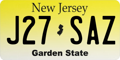 NJ license plate J27SAZ