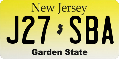 NJ license plate J27SBA