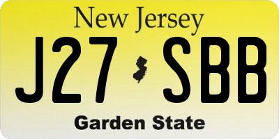 NJ license plate J27SBB