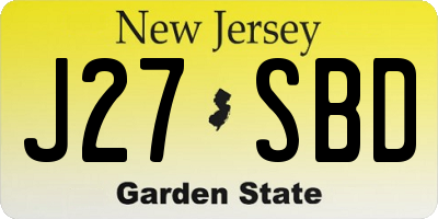 NJ license plate J27SBD