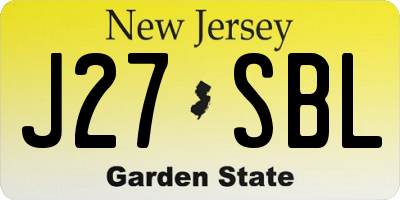NJ license plate J27SBL