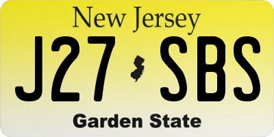 NJ license plate J27SBS
