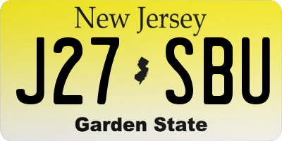 NJ license plate J27SBU