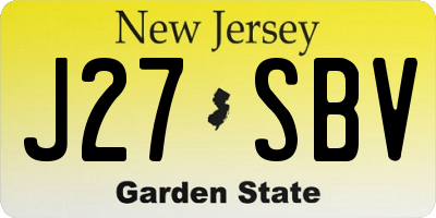 NJ license plate J27SBV