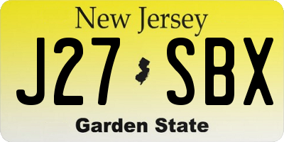 NJ license plate J27SBX