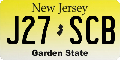 NJ license plate J27SCB