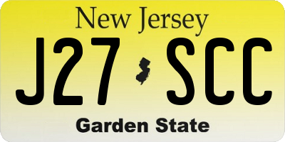 NJ license plate J27SCC