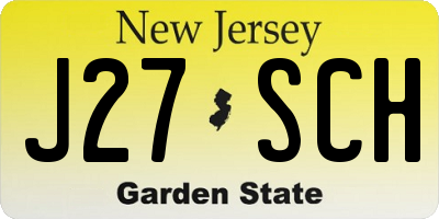 NJ license plate J27SCH