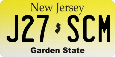 NJ license plate J27SCM
