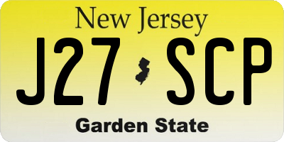 NJ license plate J27SCP