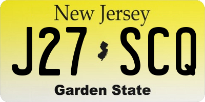 NJ license plate J27SCQ
