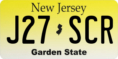 NJ license plate J27SCR